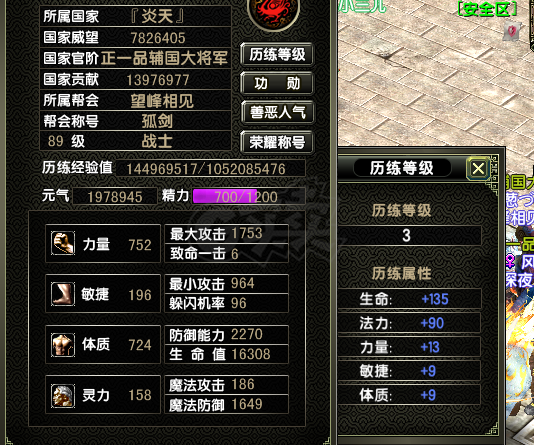 风云怀旧服-账号-[战士 炼气期1阶]历练3级炎天战士  可空号