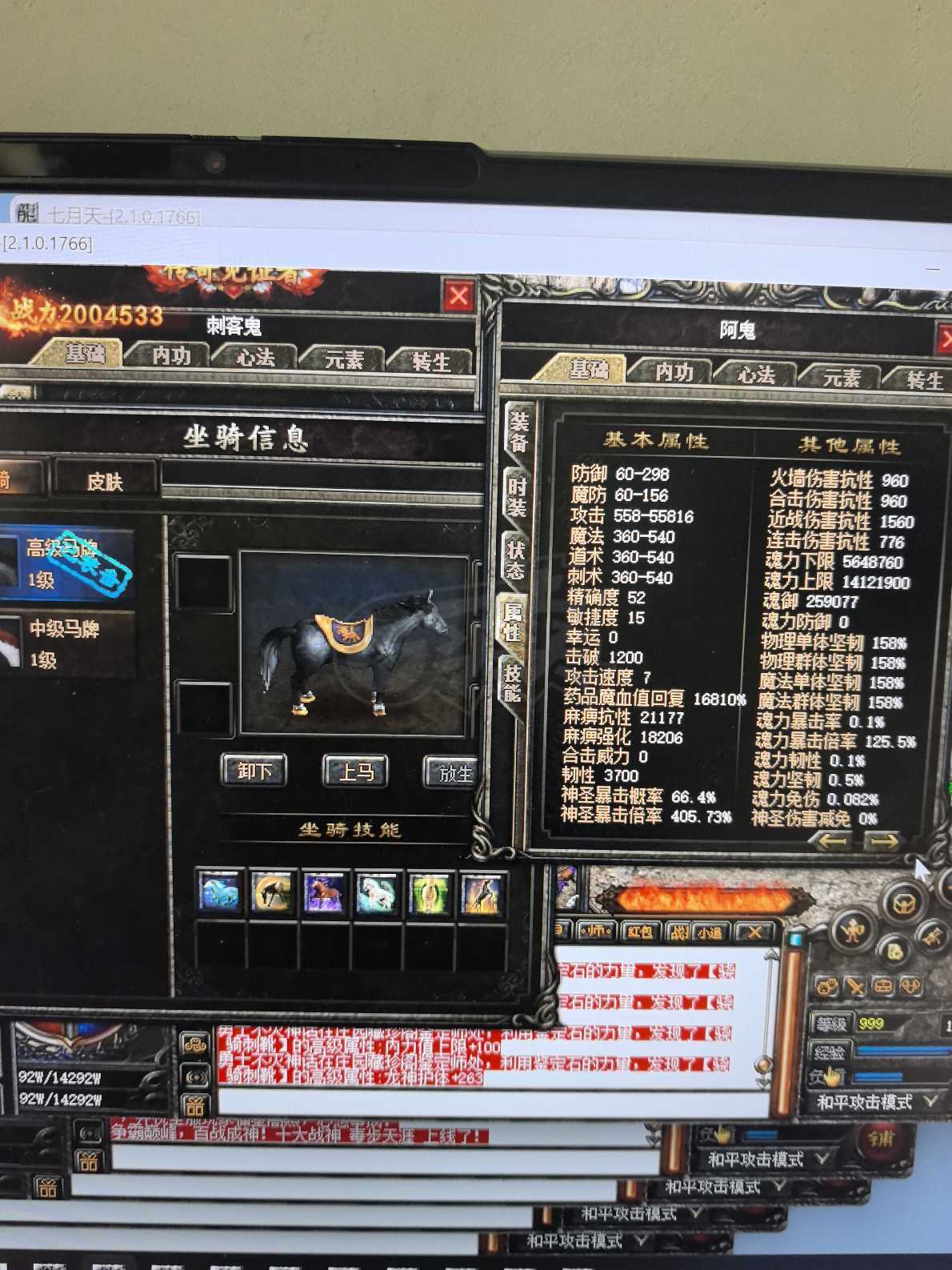 热血传奇-账号-[刺客 999级]刺战，道法