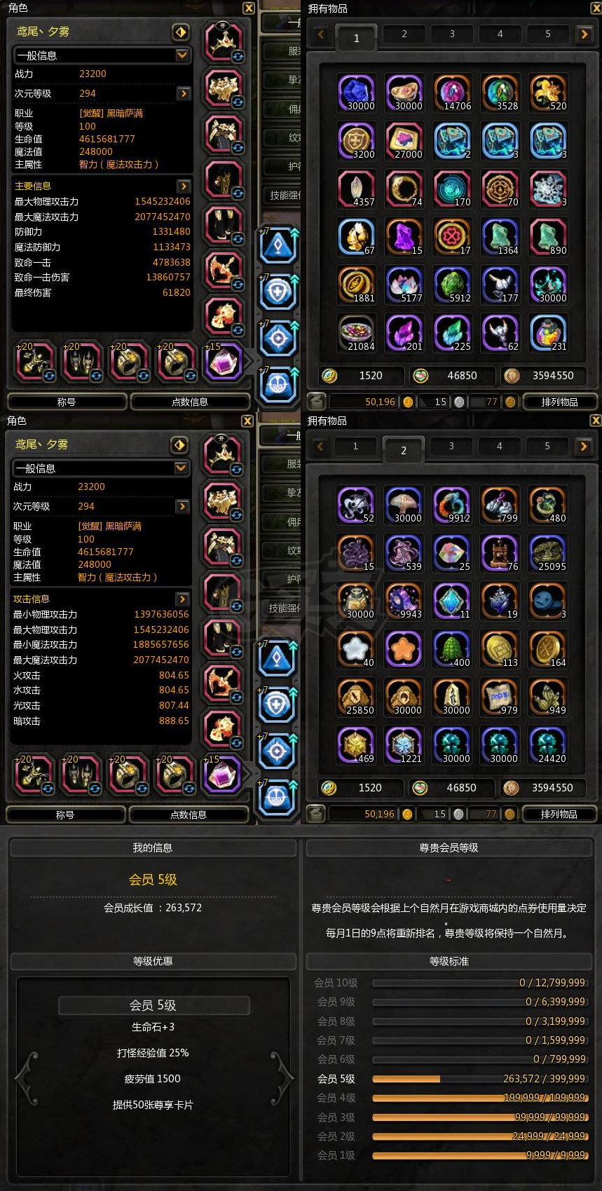 龙之谷-账号-[黑暗萨满 100级]王冠十特武金光闪闪 新绿头附魔 多外观萌萌搭配