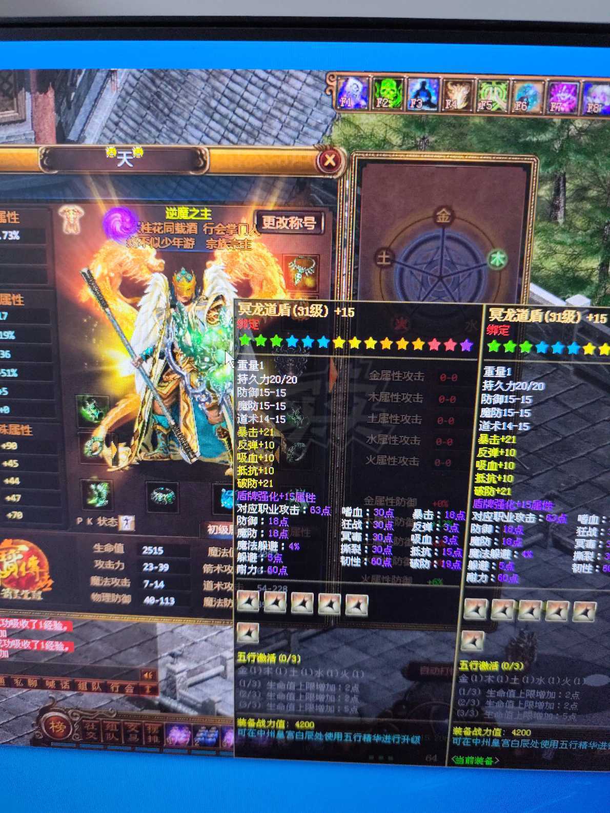 夺宝传世-账号-[道士 64级]龙神特权幽泉套满魂5孔，91级法阵，遁地，心灵爆破技能全学！