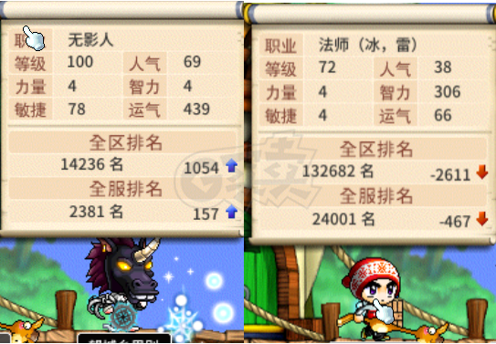 冒险岛怀旧服-账号-[无影人 100级]带P宠。1604攻。7级link。等级免费送了